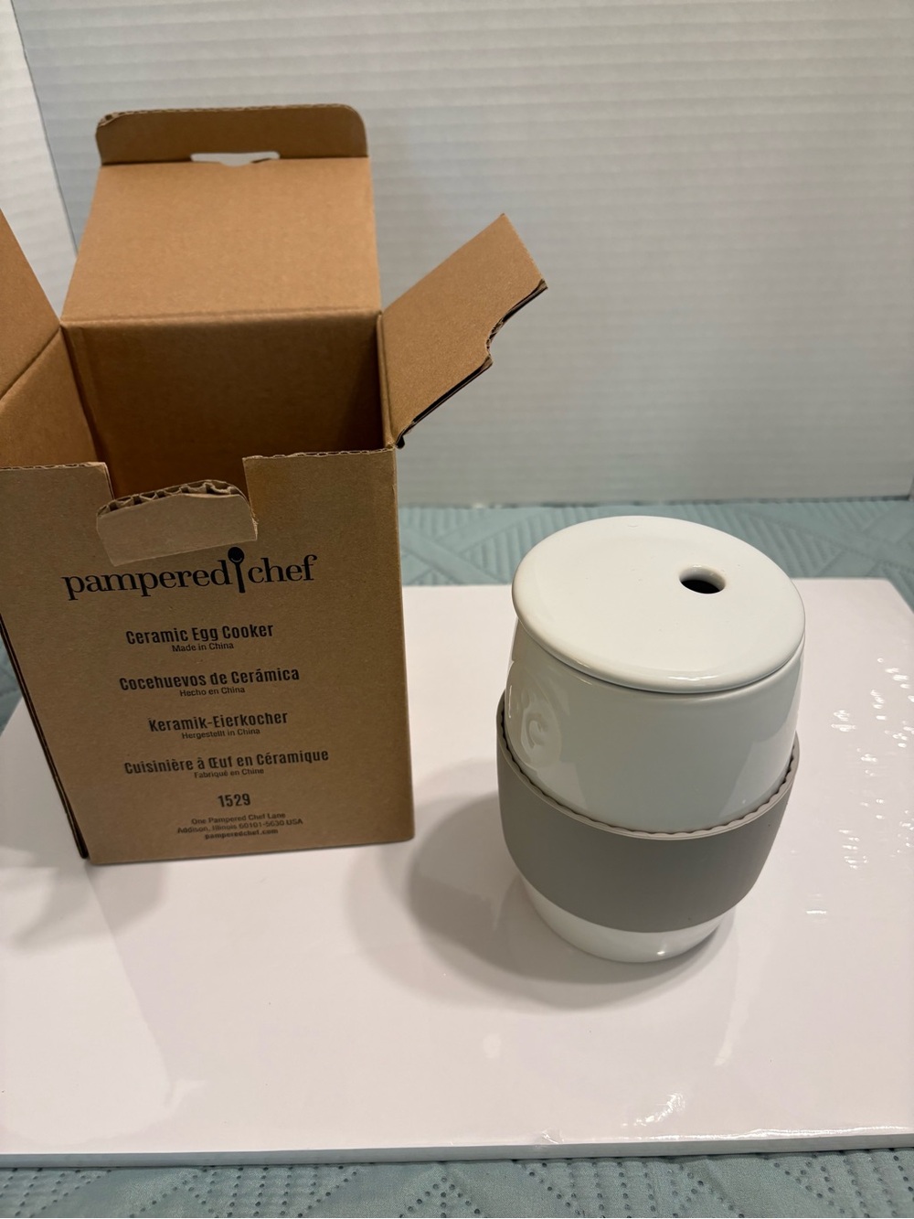 Pampered Chef Ceramic Egg Cooker 1529 For Microwave New Opened Box